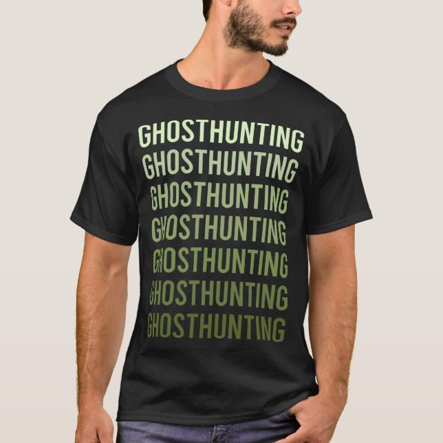 Camiseta Caça Fantasmas Texto Verde Paranormal (Frente)