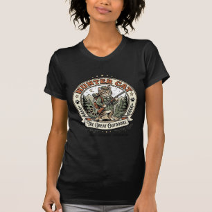 Camiseta Caça Gato Caça Aventureiro Gato Vetor Vintage 