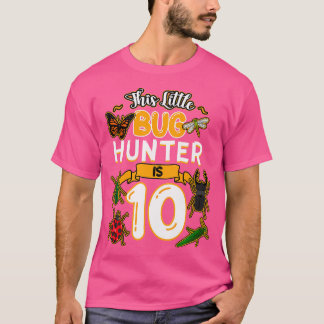 Camiseta Caça insetos Este pequeno é de 10 Aniversário Inse