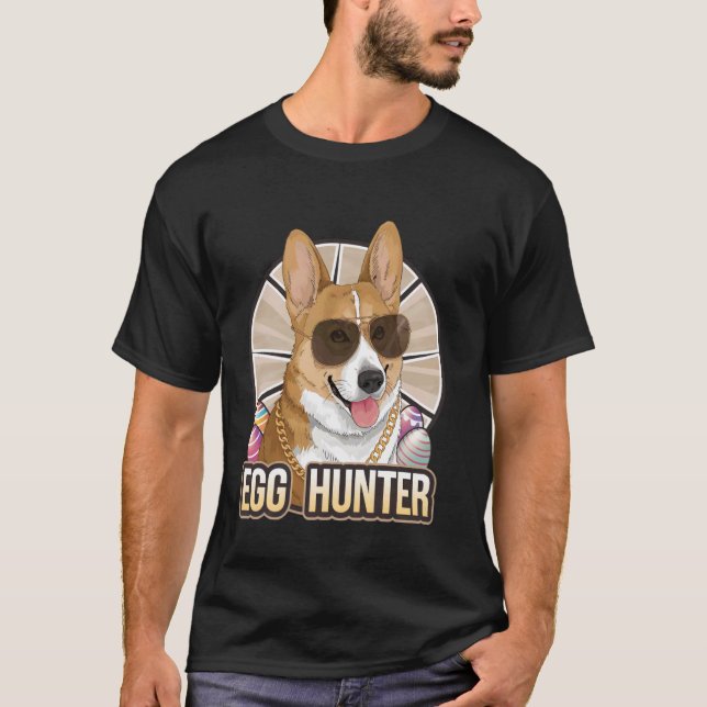 Camiseta Caça ovos de Páscoa Corgi Amante de Cães (Frente)