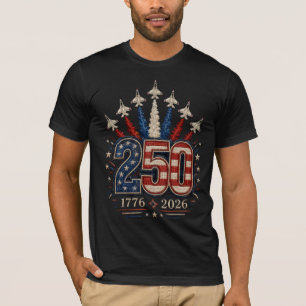 Camiseta Caça Patriótico 250º Aniversário EUA Gráfico