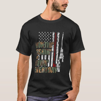 Camiseta Caça Pesca Amoroso Caça de Veado Americano Diário