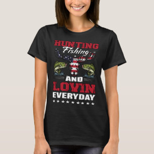 Camiseta Caça Pesca e Amando Todos os Dias Peixe Veado Caça