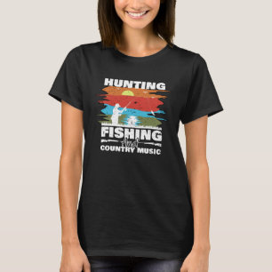 Camiseta Caça Pesca e Música Country Peixe Veado Oeste