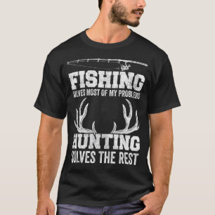 Camiseta Caça Pesca Homem Caçador de Cervos Pai Pescador