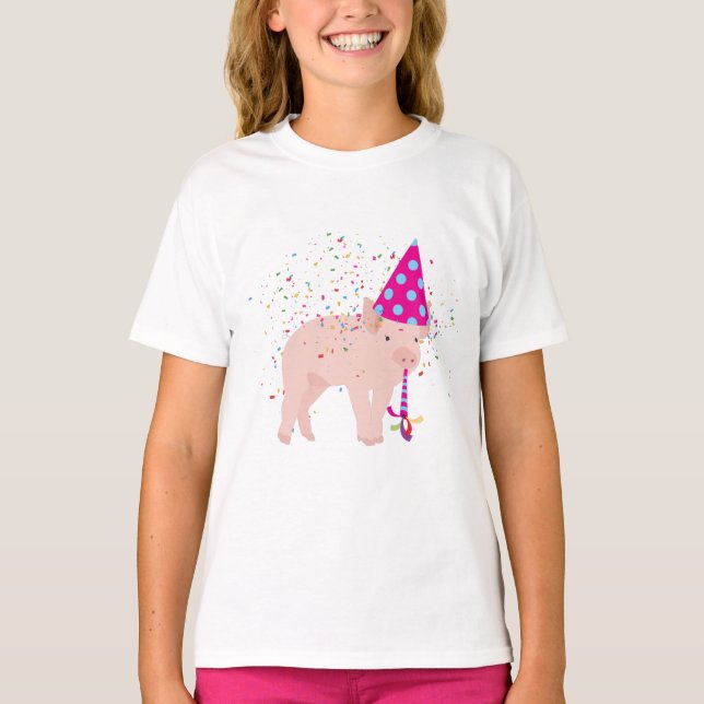 Camiseta Caça-porcos - Animais com festa (Frente)