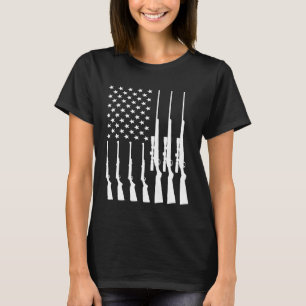 Camiseta Caça Rifle U.A. Bandeira Americana Deer Hunt Hikin