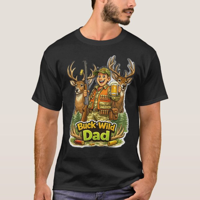 Camiseta Caça selvagem com papai ideia de presente engraçad (Frente)