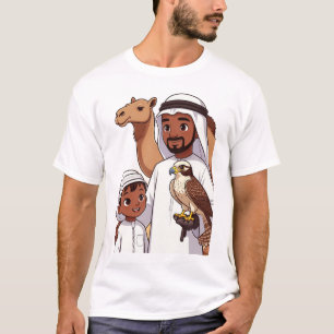 Camiseta Caça Tradicional com Falcões Árabes