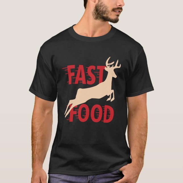 Camiseta Caçador Caçando Comida Rápida (Frente)