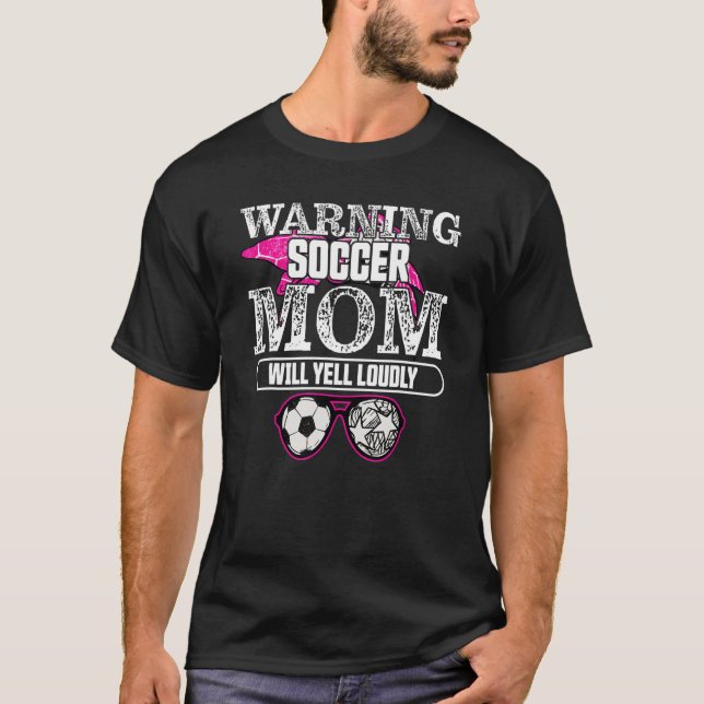 Camiseta Caçador de Advertência Mamãe Gritará Alto Futebol  (Frente)