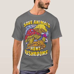 Camiseta Caçador de Cogumelos Salva Animais Caça Caça Cogum