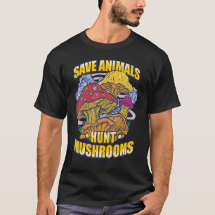 Camiseta Caçador de Cogumelos Salva Animais Caça Caça Cogum