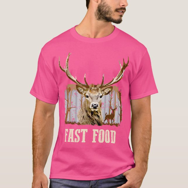 Camiseta Caçador de Comidas Rápida da Época de Caça Engraça (Frente)