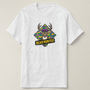 Camiseta Caçador de Contas Engraçado Mardi Gras Cervo Mardi