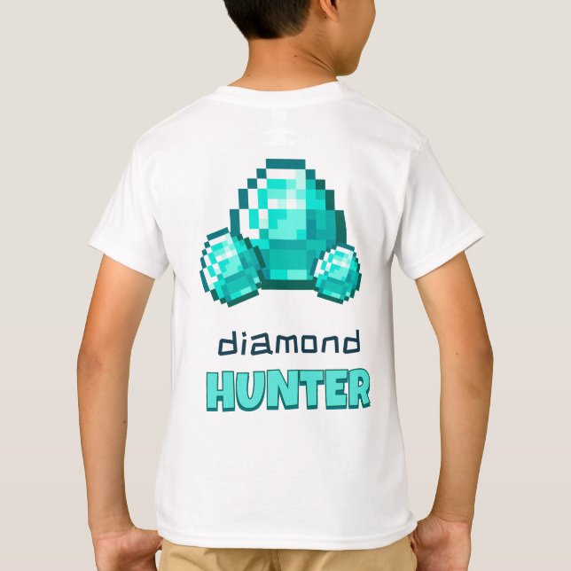 Camiseta Caçador de Diamante Minecraft (Verso)
