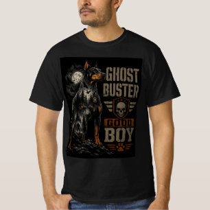 Camiseta Caçador de Fantasmas Bom Menino Doberman Halloween