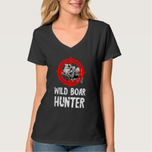 Camiseta Caçador de Javali Alvo Vermelho Javalis Porcos Jav