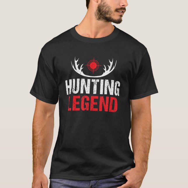 Camiseta Caçador de Legenda de Caça à Vida Selvagem (Frente)
