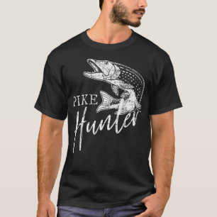 Camiseta Caçador de Lúcio Pesca Pescador Lúcio-do-norte