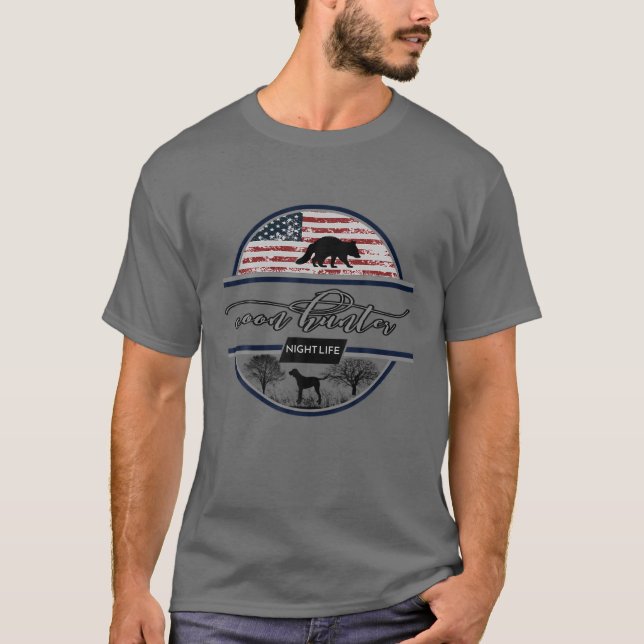 Camiseta Caçador de Luos - Vida Noturna - Caça Americana (Frente)