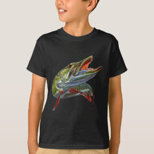 Camiseta Caçador de Muskie Pescador de Lúrio Isca Pesca com
