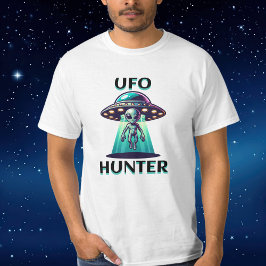 Camiseta Caçador de OVNI | Arte de IA com OVNI e Alien