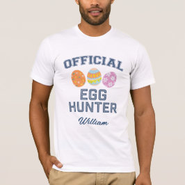 Camiseta Caçador de Ovos Oficial Nome Personalizado Homens