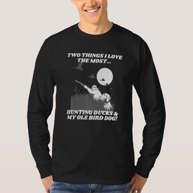 Camiseta Caçador de Patos-de-Ole Cão Caça-Pássaro (Frente)