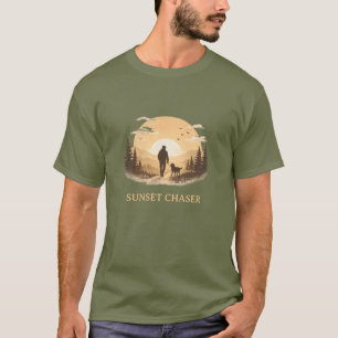 Camiseta Caçador de Pôr do Sol Canino