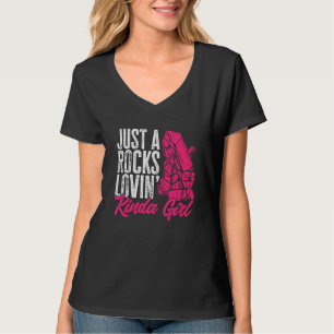 Camiseta Caçador de Rochas Apenas Uma Garota Que Ama Rochas