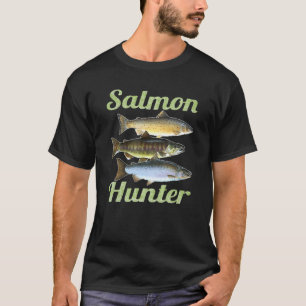 Camiseta Caçador de Salmão Pescando Peixe de Água Doce Meni