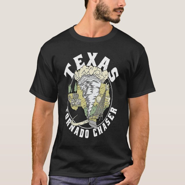 Camiseta Caçador de Tornado do Texas Alerta de Tempestade M (Frente)
