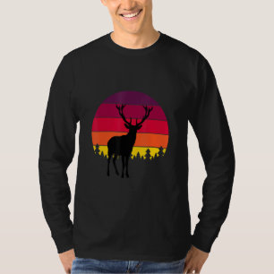 Camiseta Caçador de Veados de Montana Pôr do Sol Vintage R