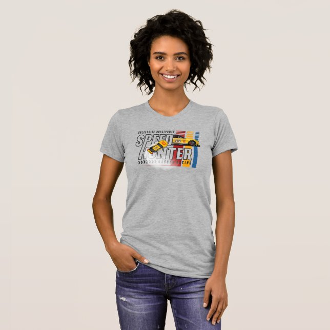 Camiseta Caçador de Velocidade | Mulheres Ajuste Slim (Frente Completa)