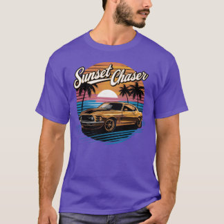Camiseta Caçador do pôr do sol retrô Palmeiras Carro famíli