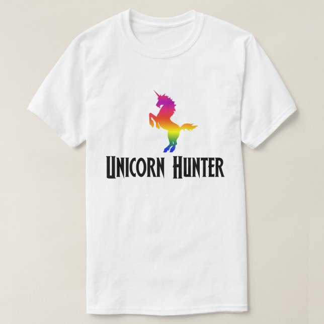 Camiseta Caçador do unicórnio (arco-íris) Zazzle Brasil