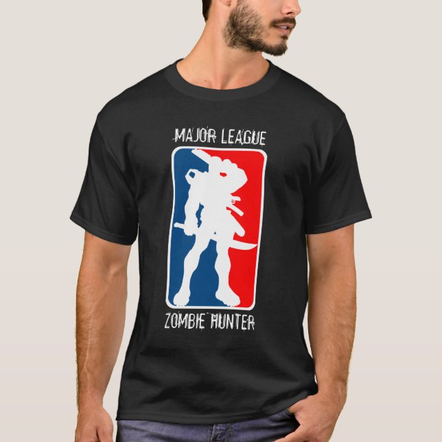 Camiseta CAÇADOR do ZOMBI da LIGA PRINCIPAL - preto (Frente)