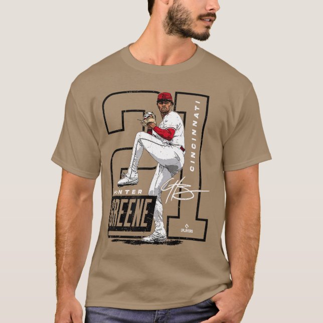 Camiseta Caçador Greene Cincinnati MLB Jogadores de Beisebo (Frente)