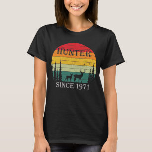 Camiseta Caçador Nascer 1971 Aniversário Presente Caça Desd