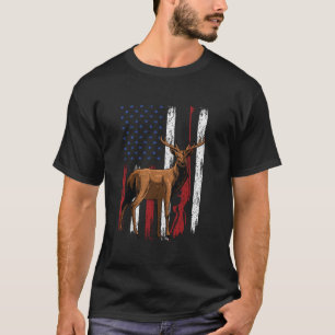 Camiseta Caçador Patriótico Elk Buck caçando Elkaholic D