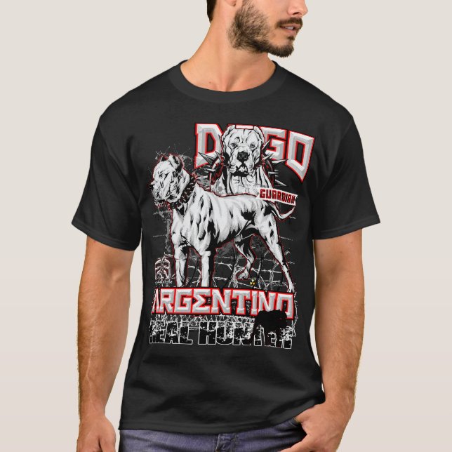 Camiseta Caçador real de Dogo Argentino da elite (Frente)