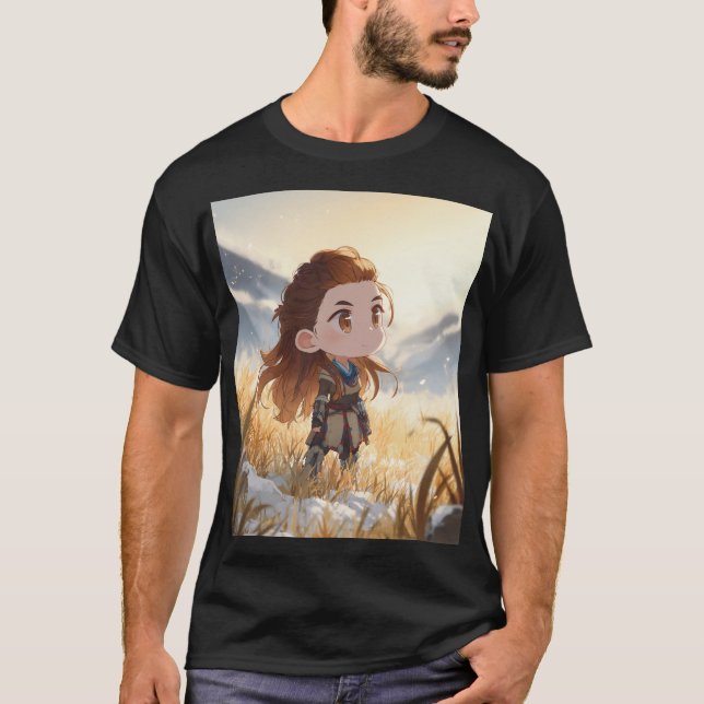 Camiseta Caçadora Chibi Máquina (Frente)
