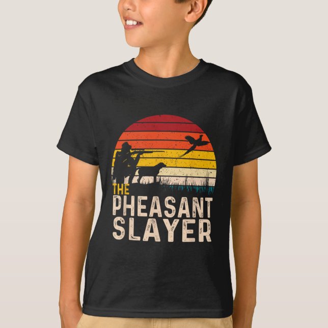 Camiseta Caçadora de Pheasant - Caçadora de Pássaros (Frente)