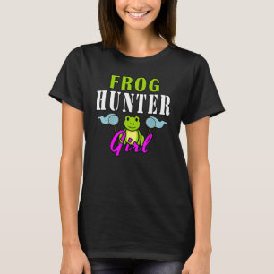 Camiseta Caçadora de Rãs Garota Pegadora de Rãs Anfíbio Ani