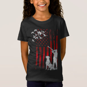 Camiseta Caçadores Afetaram o Patriótico Americano Flag Duc