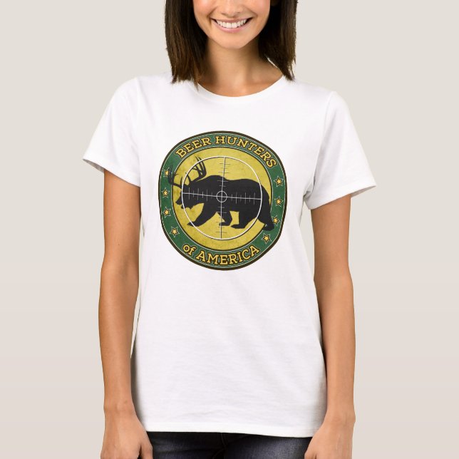 Camiseta Caçadores da cerveja de América (urso do (Frente)
