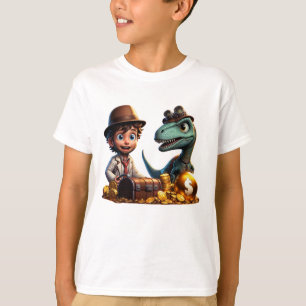 Camiseta "Caçadores de T-Rex e Tesouros de Menino"