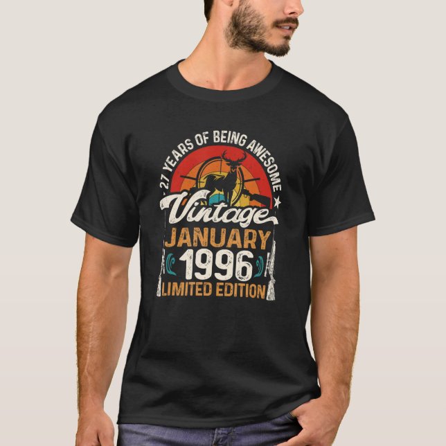 Camiseta Caçadores de veados de 27 anos Janeiro 1996 27 (Frente)