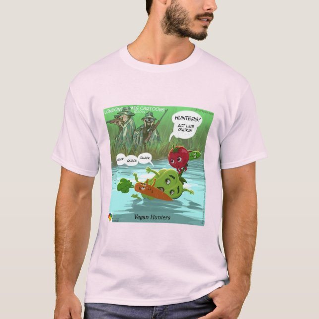 Camiseta Caçadores de Vegan Engraçados por LTCartoons (Frente)